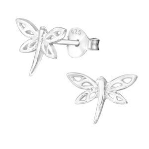 Sterling Silver Dragonfly Stud Earrings